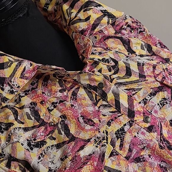 Rock 47 by Wrangler Western Style Button Down Shirt - Picture 2 of 14